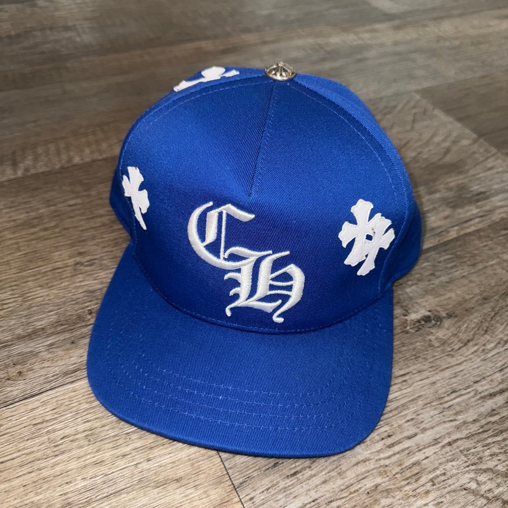 BLUE CHROME HEARTS CROSS LOGO